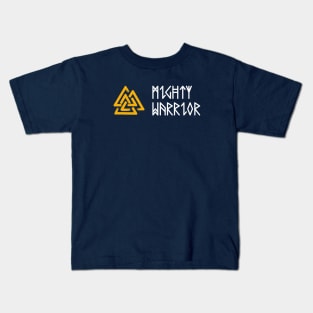 Norse Valknut Mighty Warrior Kids T-Shirt
